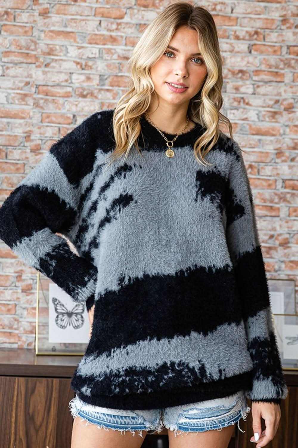 First Love Abstract Feather Yarn Sweater - Love Salve