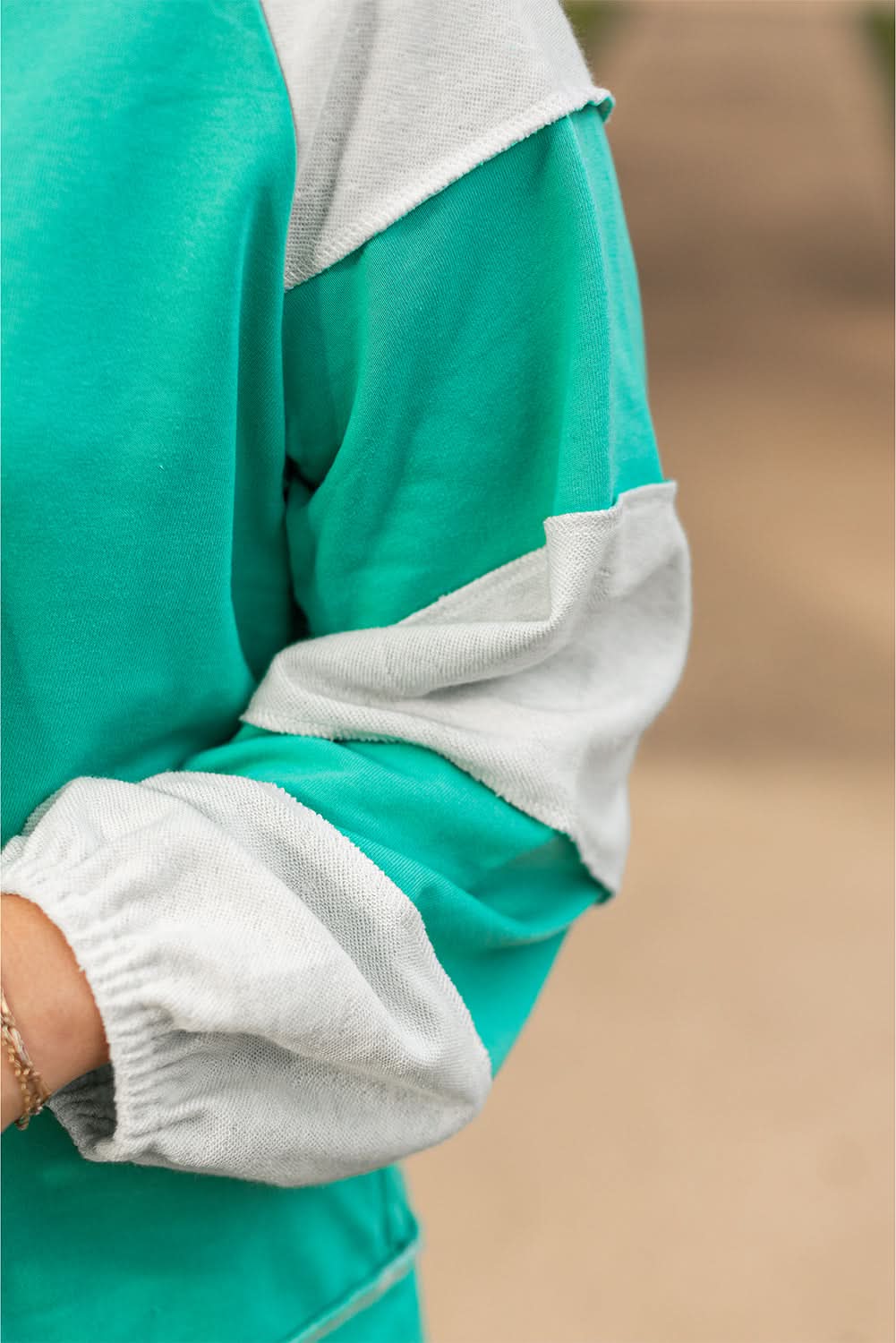 Aruba blue patchwork plus sweatshirt - Love Salve