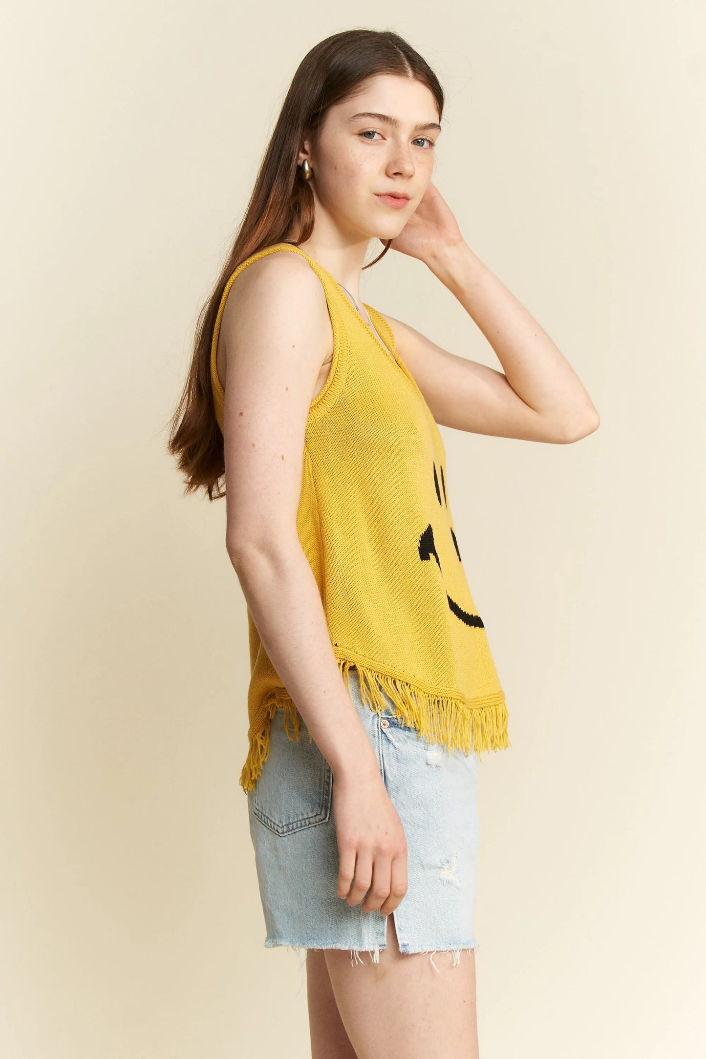 Jade By Jane Full Size Smiley Fringe Tank Top Plus Size - Love Salve