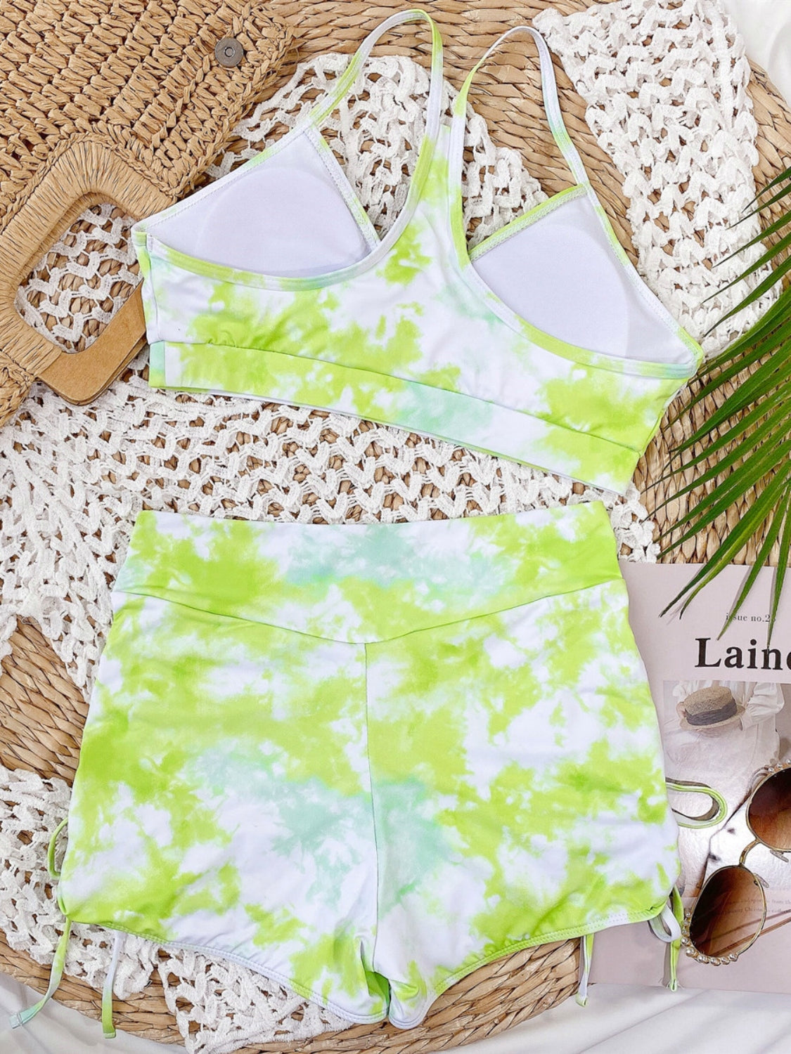 Sunburst Tie-Dye Ruched Swim Set