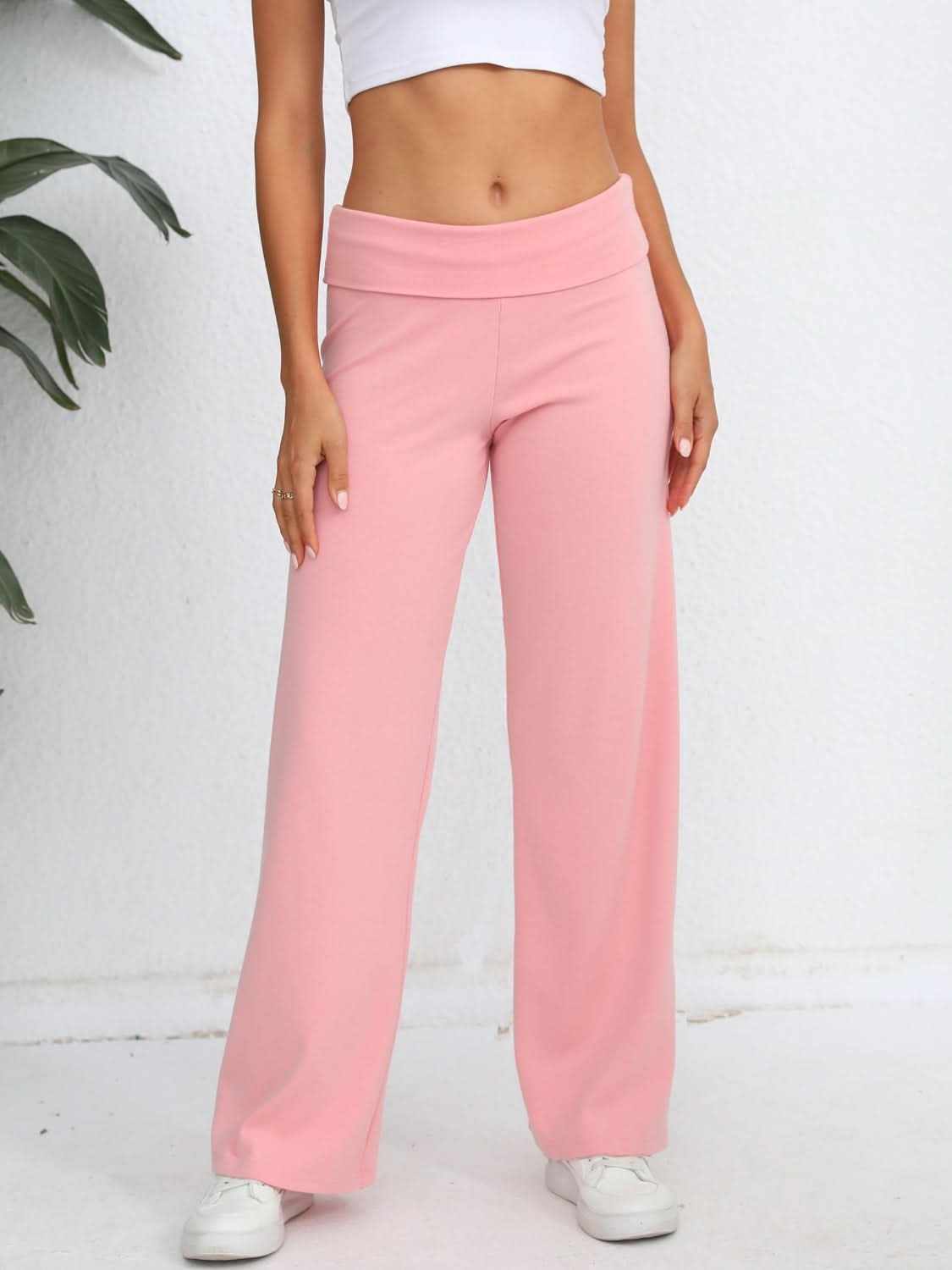 High-Waisted Wide Leg Trousers