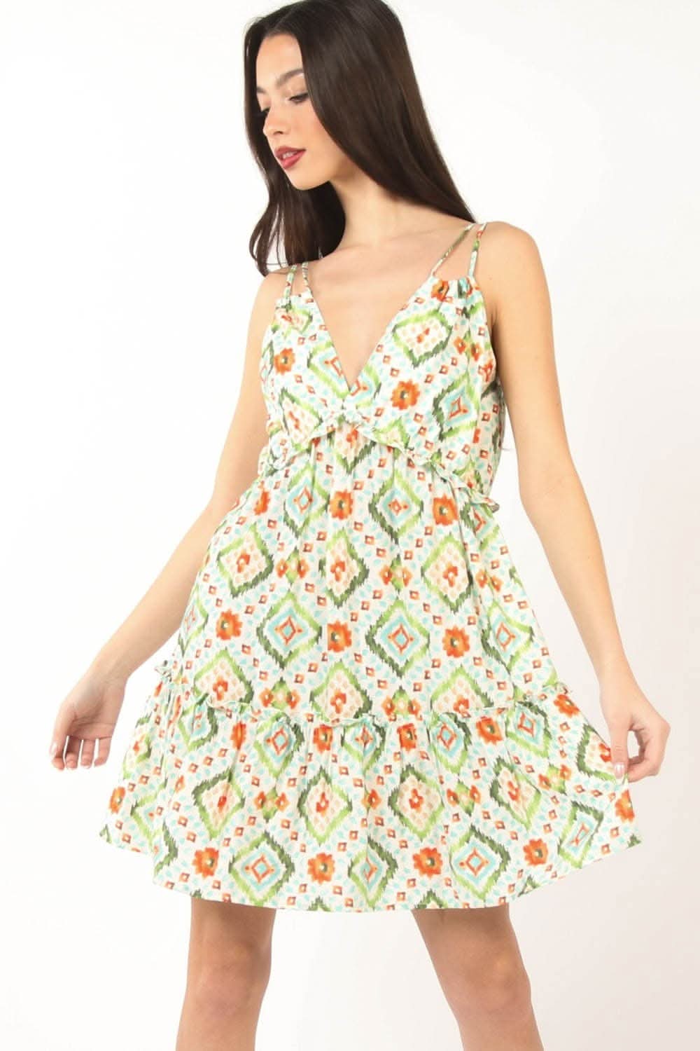 Very J Floral Back Smocked Ruffled Mini Dress Delight - Love Salve