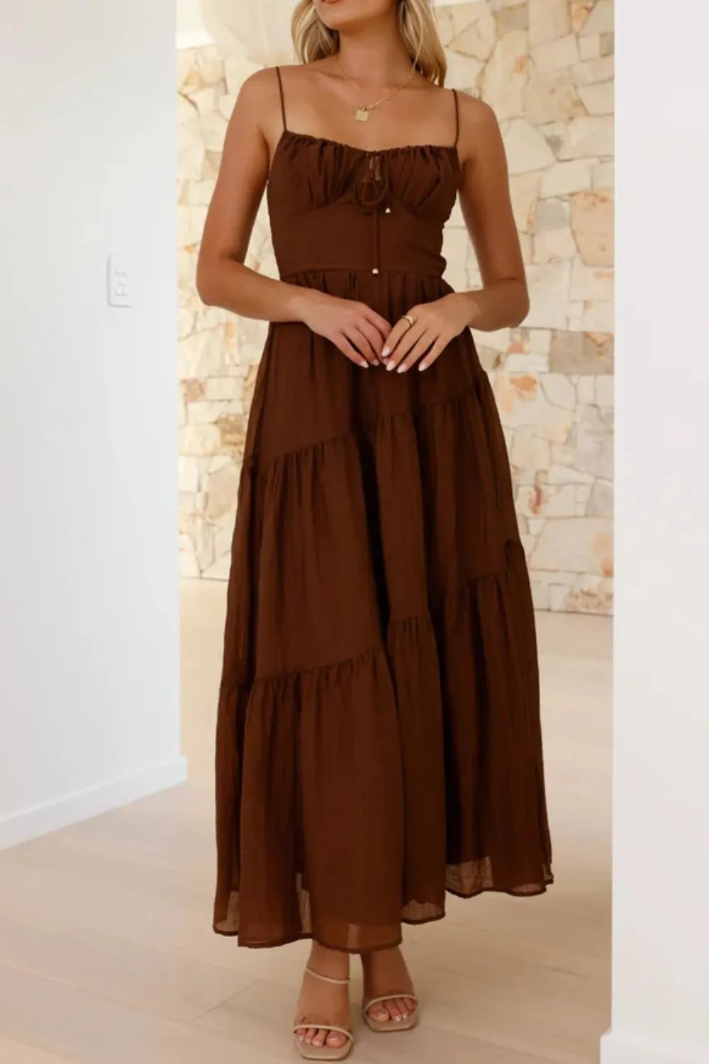 Whimsical Breeze Smocked Cami Maxi Dress