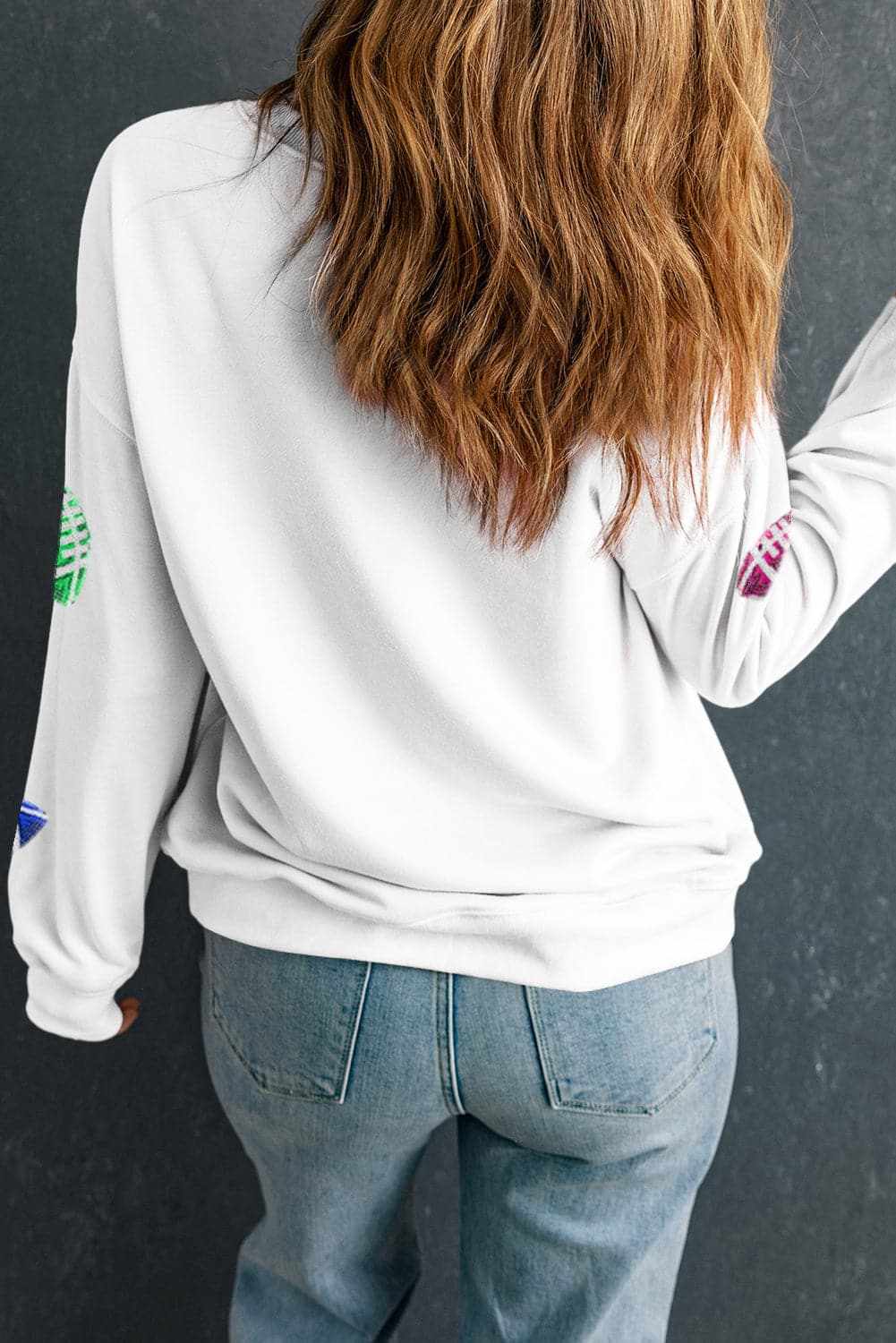 Sequin football sweatshirt - long sleeve - Love Salve