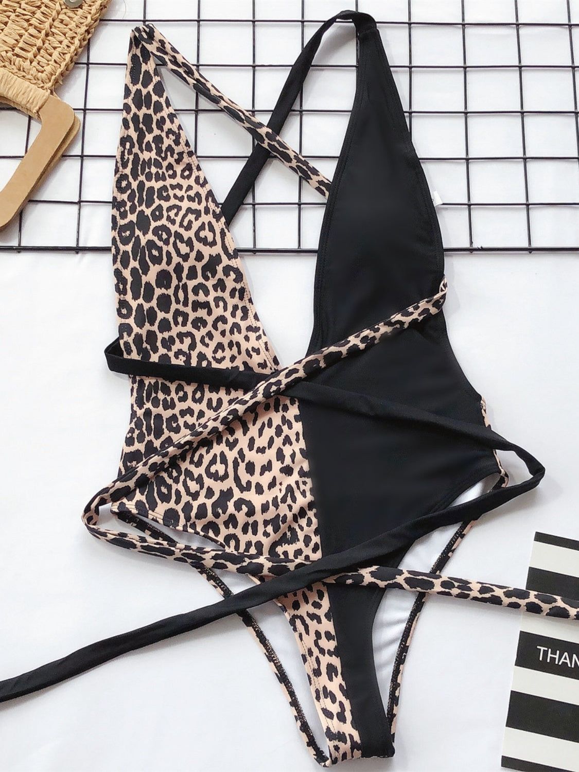 Wild Seduction | Tied Leopard Plunge One-Piece Swimsuit