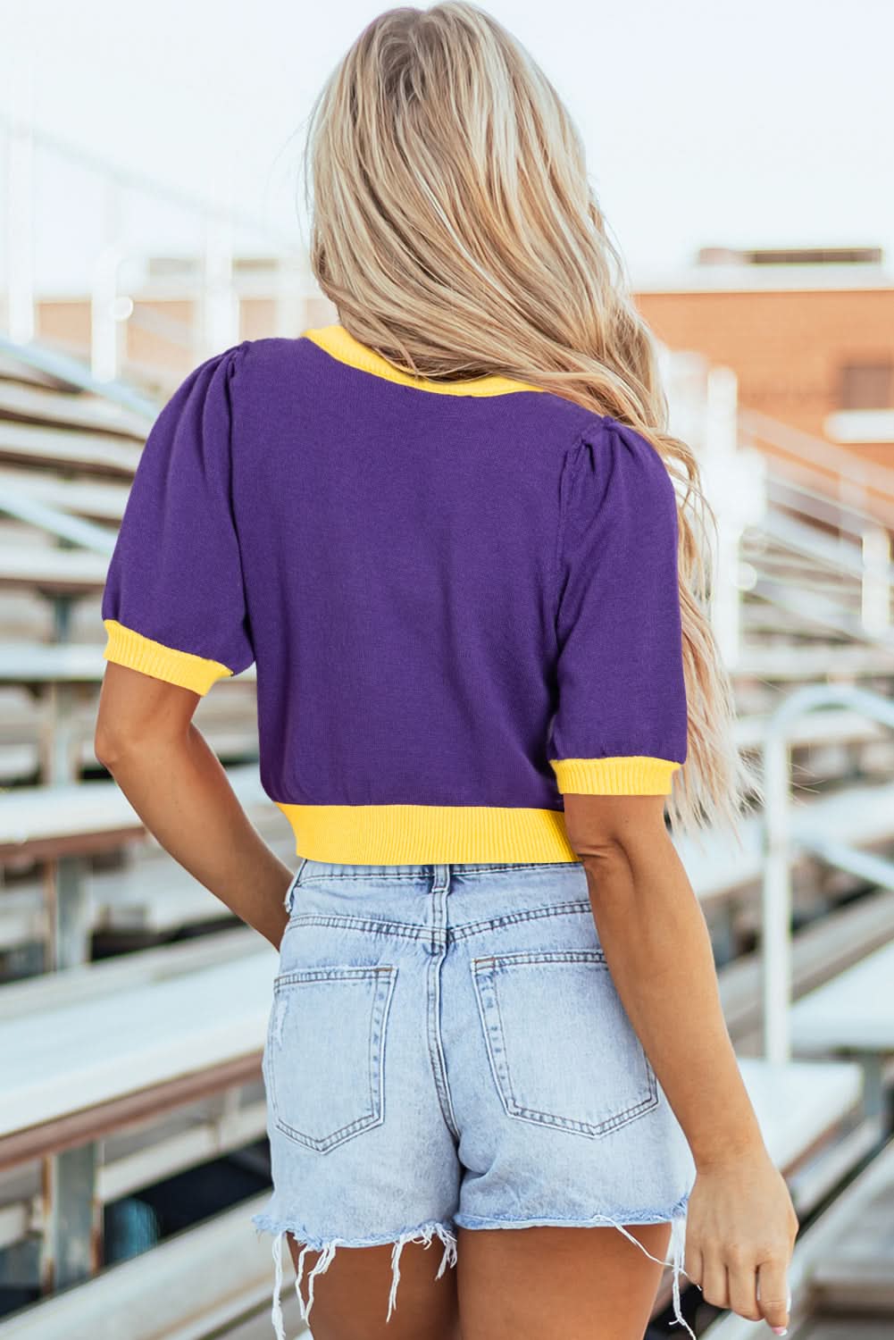 Glamouröser lila Pailletten-Pullover