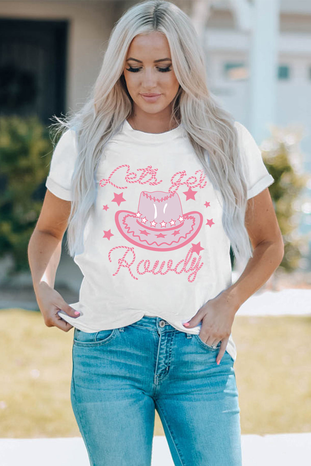 Cowboy Graphic Round Neck Tee