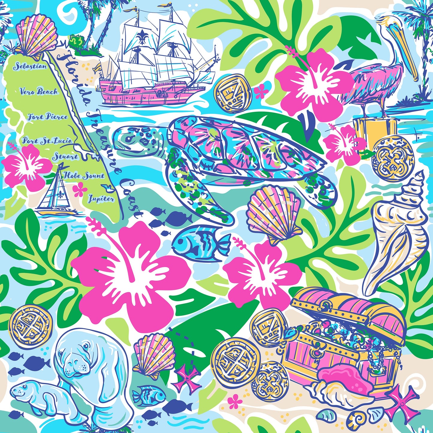 Hyannis Tee Shirt Dress Florida Treasure Coast Edition