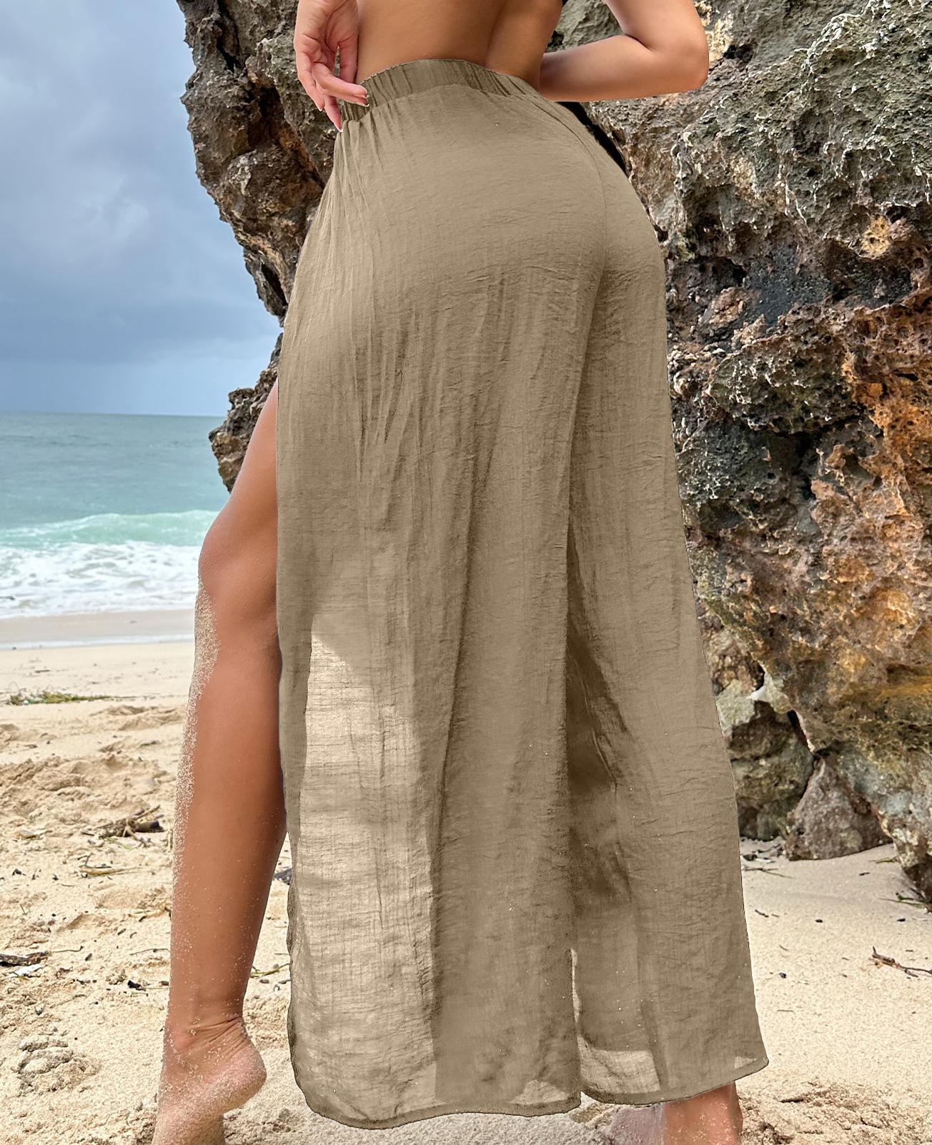 Beach Overskirt Chiffon Casual Sun Proof Sexy Skirt Korean Holiday Beach Pants