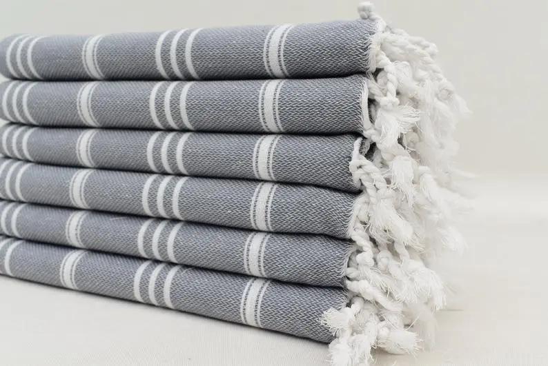Monaco Hand Towel 100 Percent Natural Turkish Cotton 20 Inch W x 36 Inch L Eco Friendly Quick Drying Soft Large Size - Love Salve