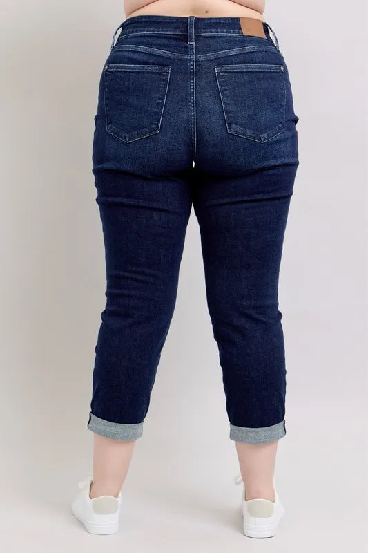 Judy Blue Plus Size High Waist Boyfriend Jeans - Love Salve