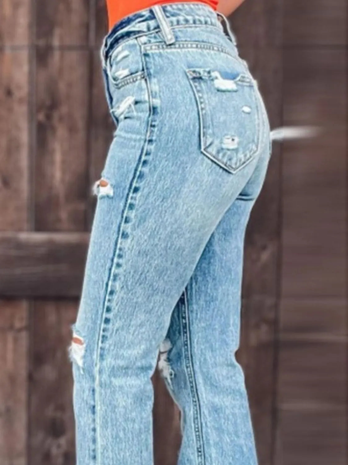 Max Slit Distressed Bootcut Jeans – Small to 2XL