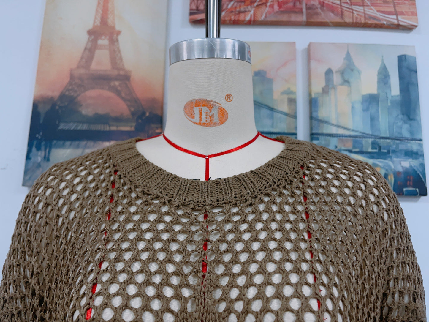 Summer Women Round Neck Five Pointed Star Sexy Cutout Pullover Women Knitwear