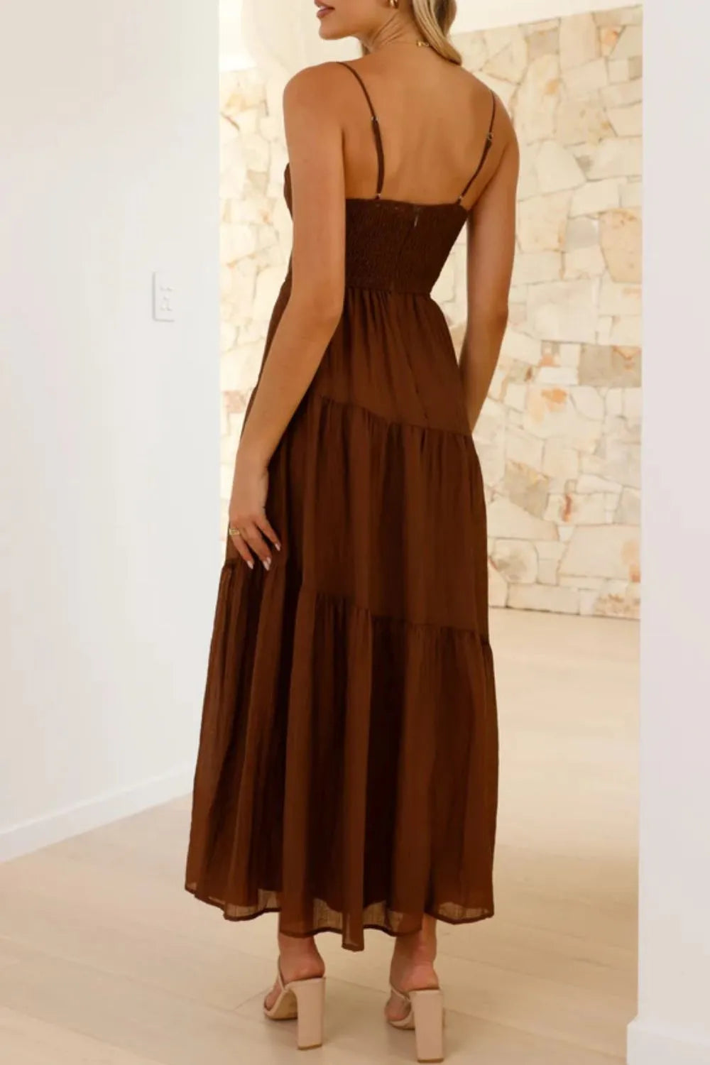 Whimsical Breeze Smocked Cami Maxi Dress