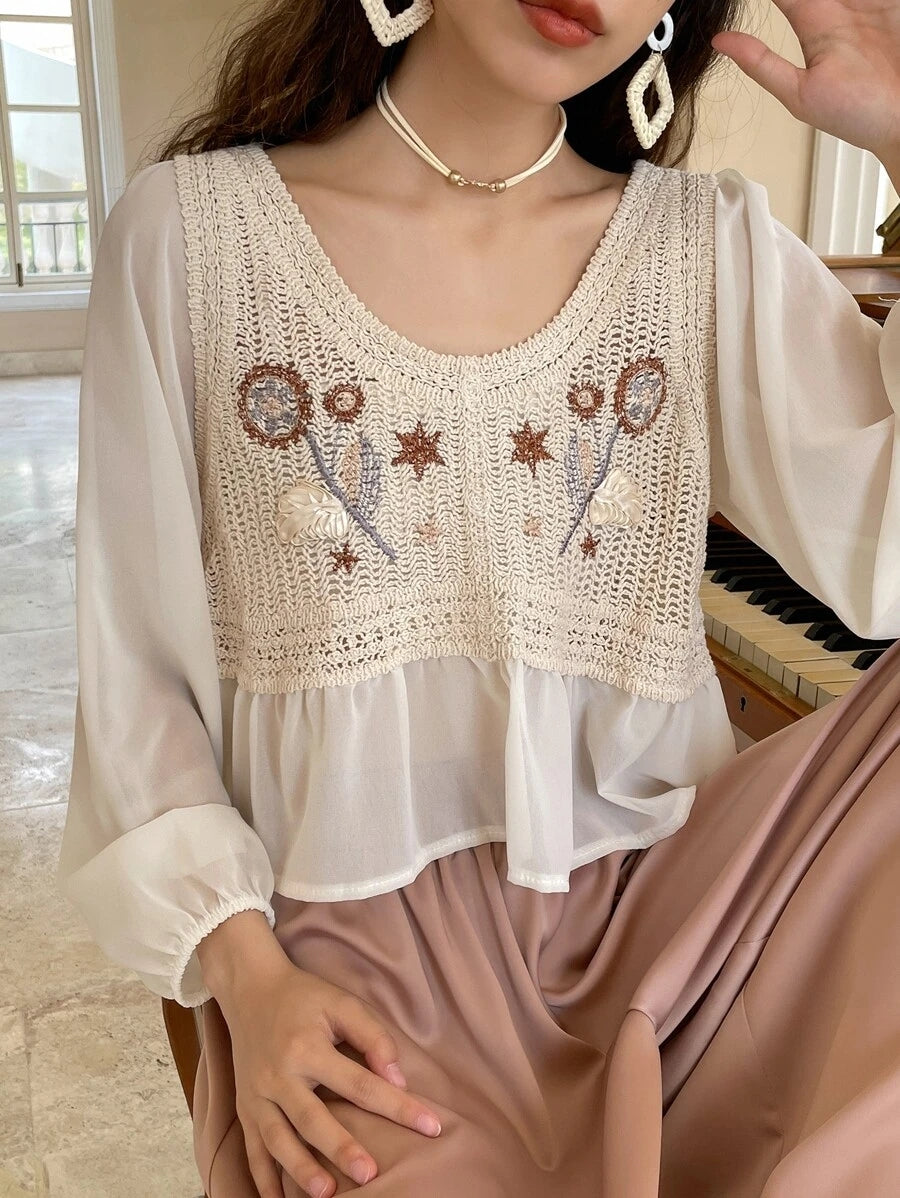 Women Summer Crocheted Solid Top Crochet hook