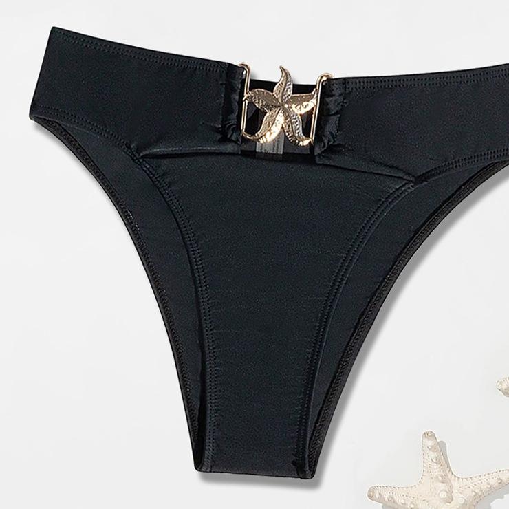 Bikini Swimsuit Split Tube Top Solid Color Bikini High Waist Sexy Swimsuit Bella Mia