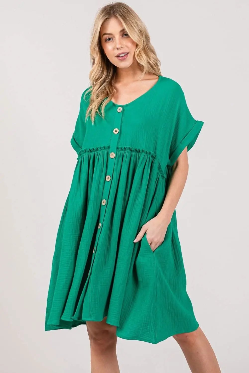Sage + Fig Short Sleeve Dress for Effortless Elegance - Love Salve