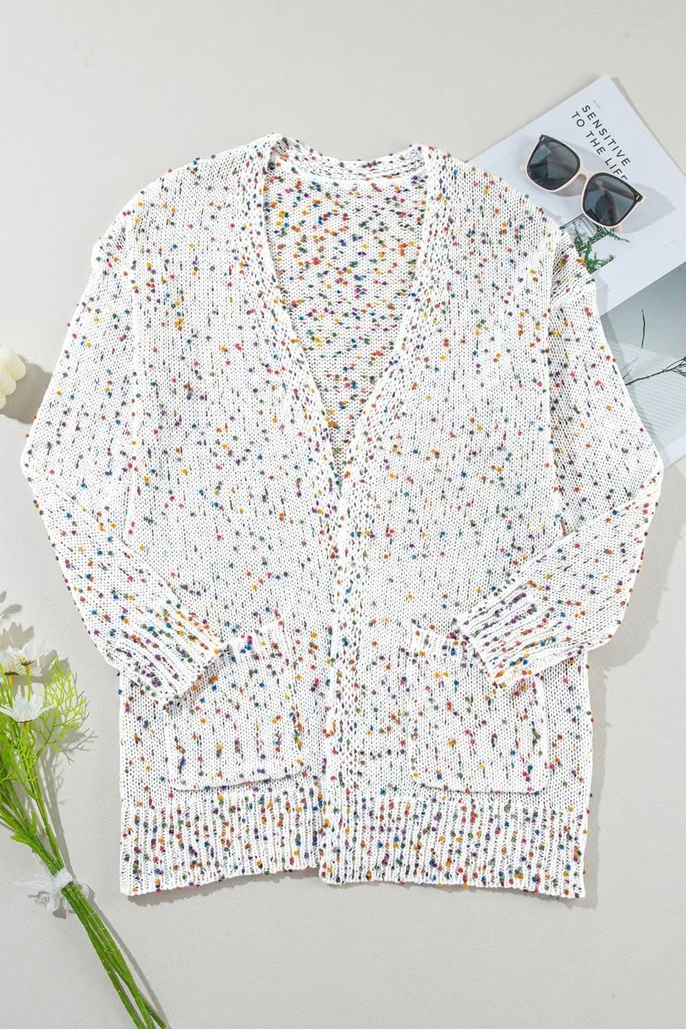 Cozy cardigan with pockets, soft blend - Love Salve