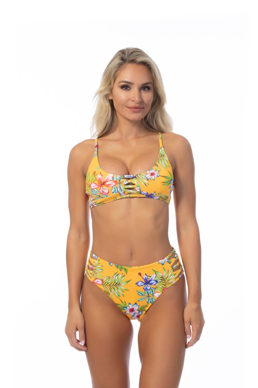 Tropic Tease High Waist Bikini Set – Yellow Floral Vibes Coco’s Tee Boutique