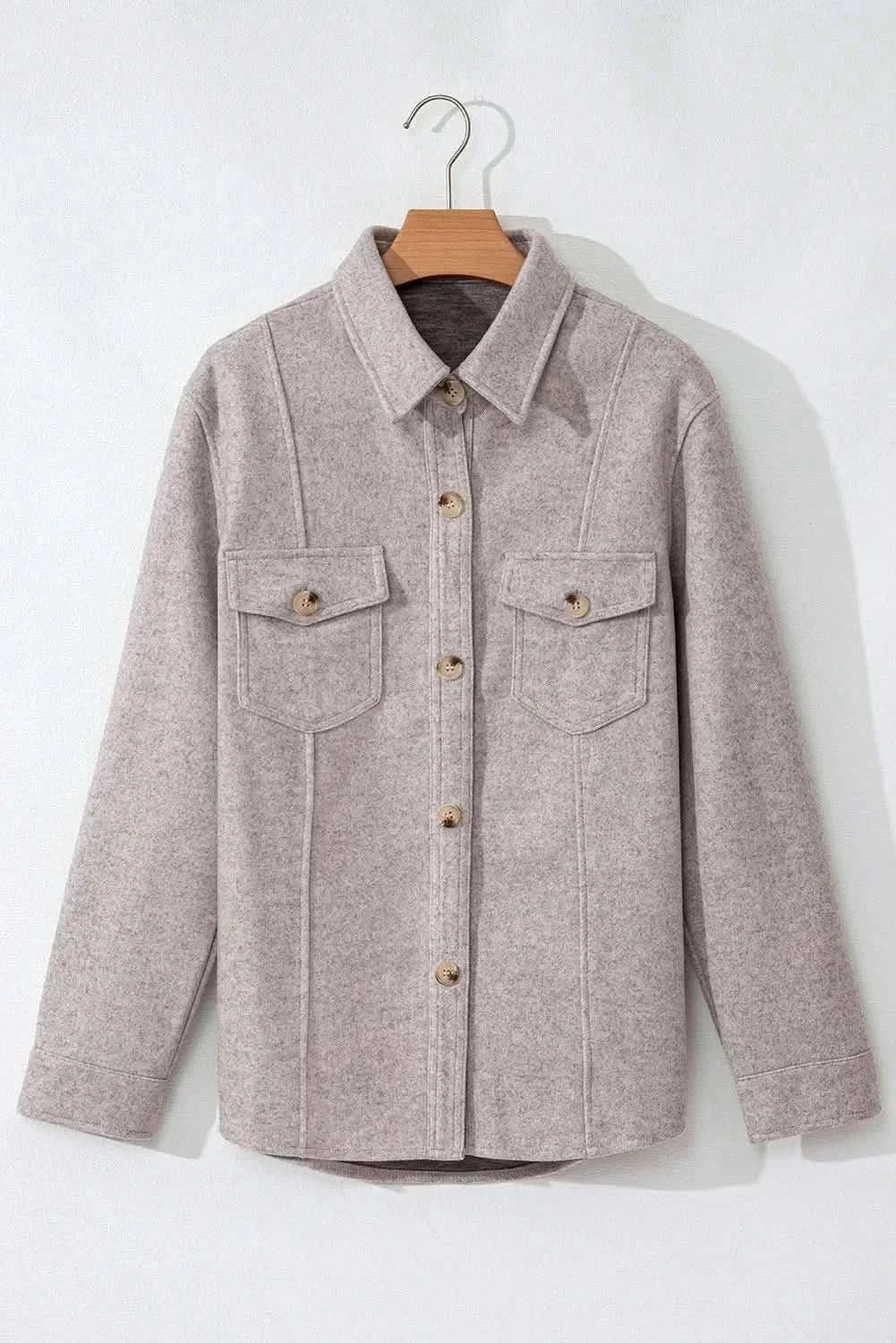 Stylish long sleeve collared jacket - Love Salve