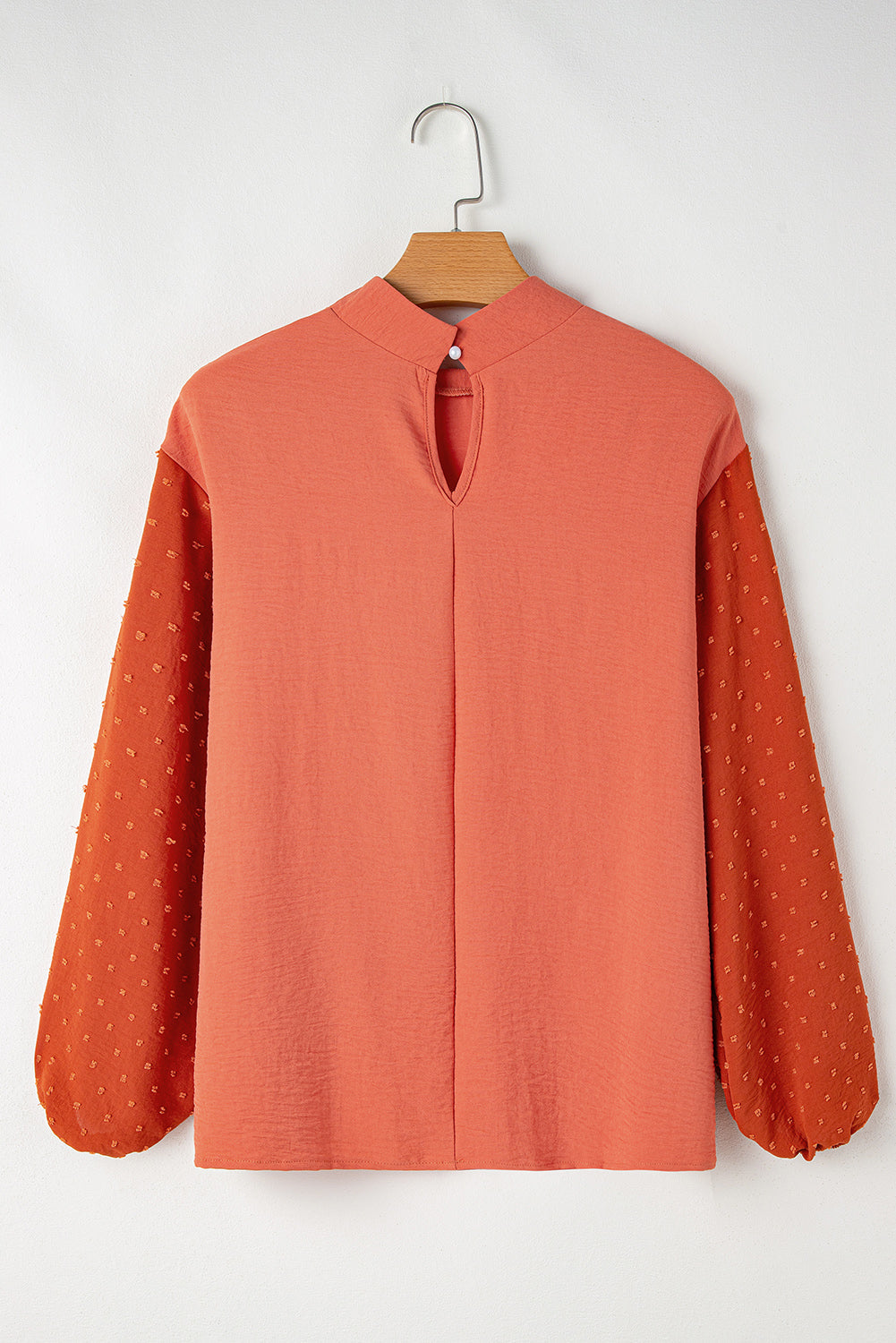 June Swiss Dot Balloon Sleeve Blouse with Keyhole Back Closure - Love Salve