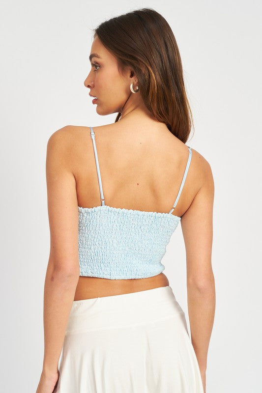 Laced Up in Bliss Bralette Top – Baby Blue Beauty