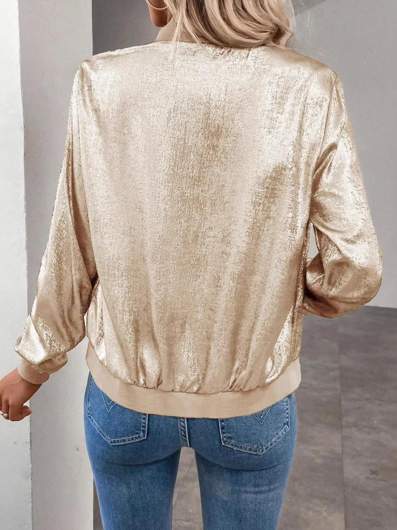 Golden Hour Glam Zip-Up Jacket