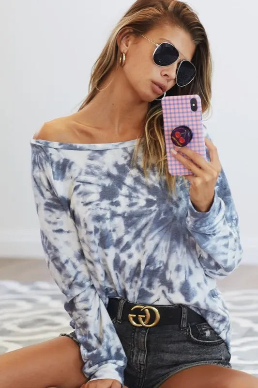 BiBi Tie Dye Print Terry T-Shirt - Love Salve