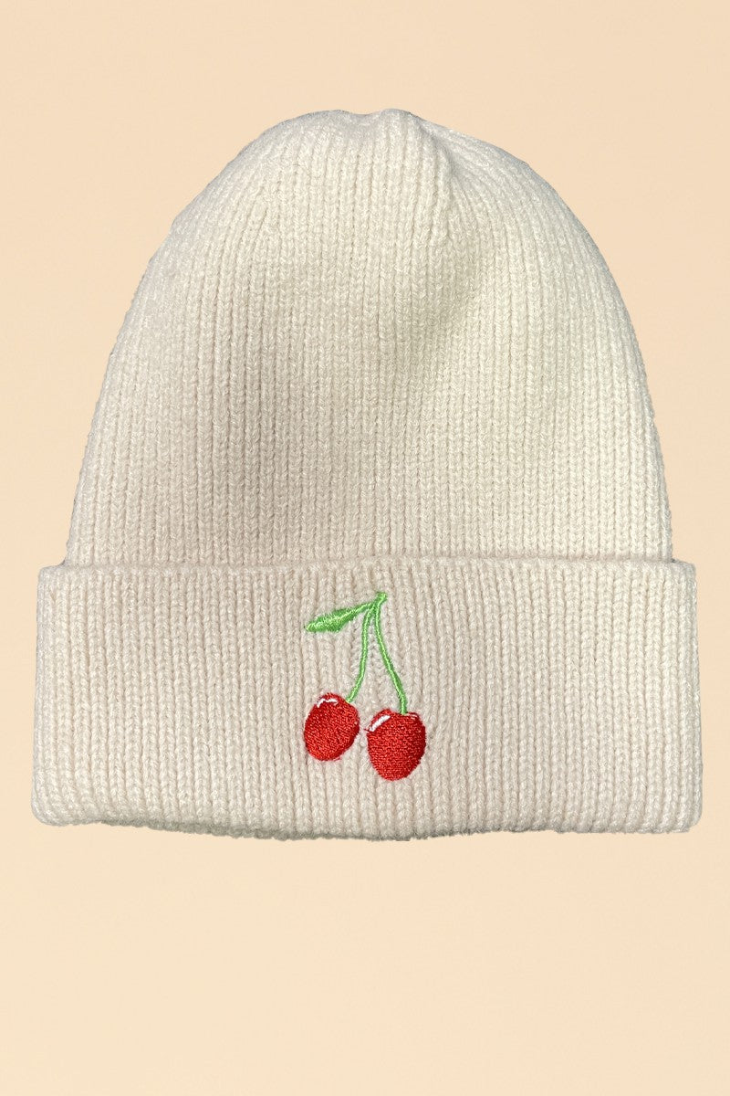 Novelty Rib Knit Beanie With In House Embroidered Graphic