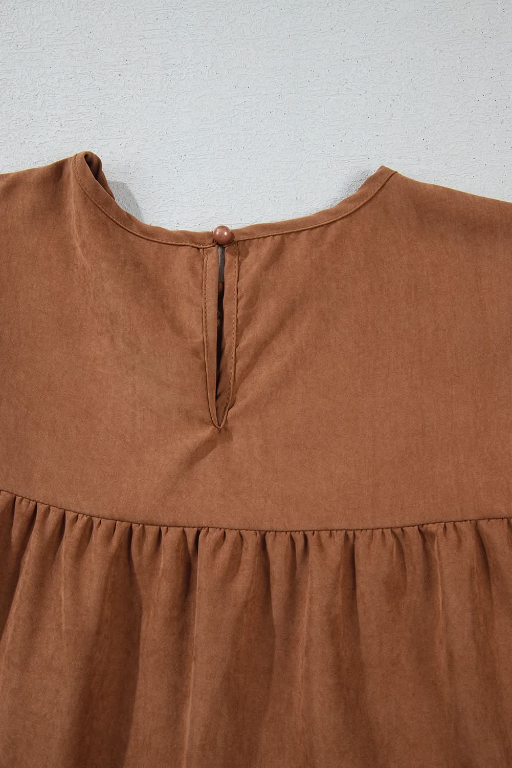 Chestnut Floral Lace Crochet Tiered Ruffled Mini Dress - Love Salve