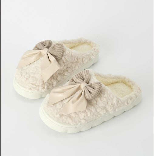Fuzzy Bow Indoor Slippers Miss Sparkling