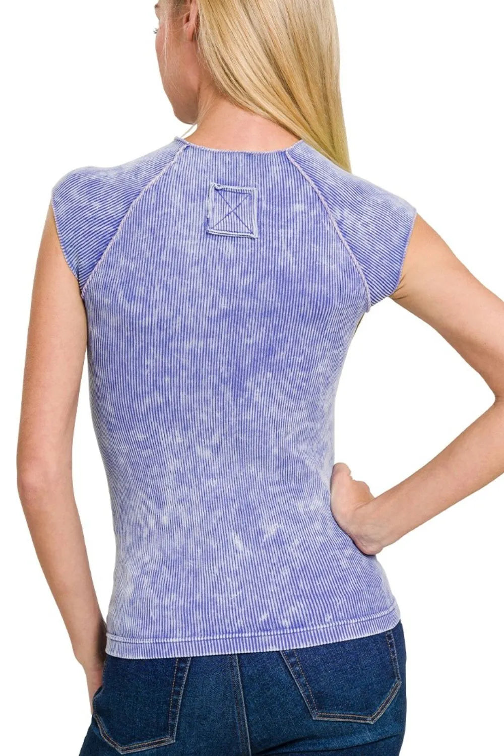 Zenana Stone Washed Ribbed Seamless Top - Love Salve