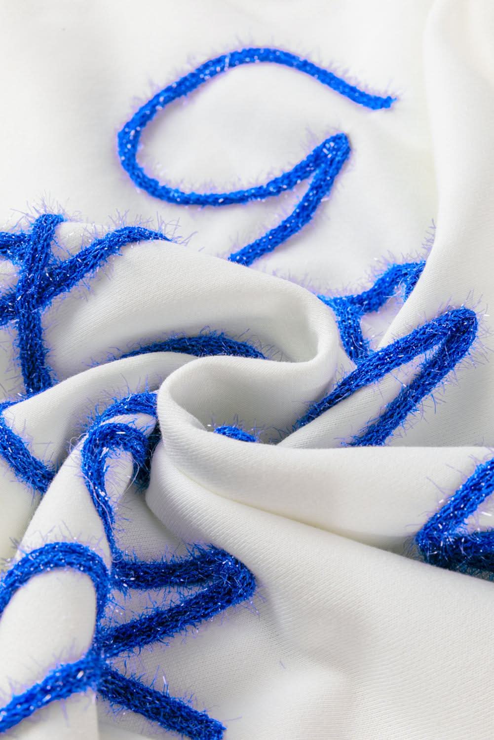 Gameday vibes white tinsel sweatshirt - Love Salve