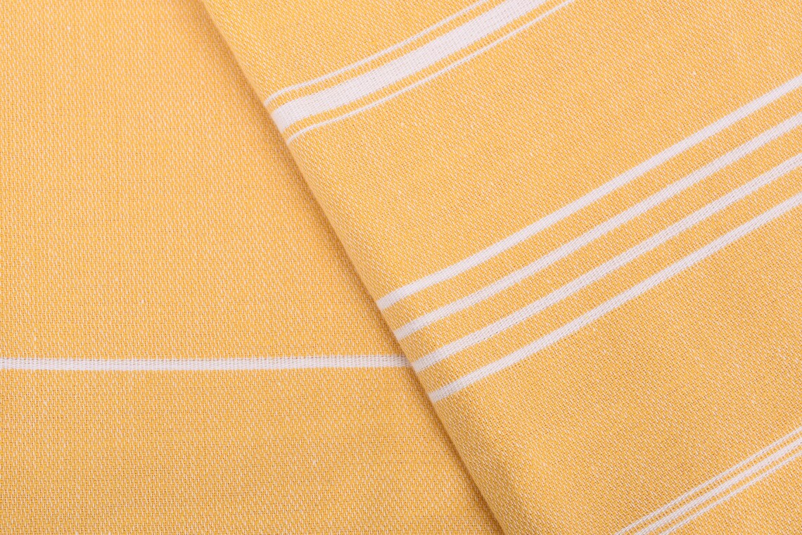 Mustard Monaco Turkish Towel 40 Inch by 70 Inch Eco Friendly Quick Drying Absorbent Beach Bath Scarf Blanket - Love Salve