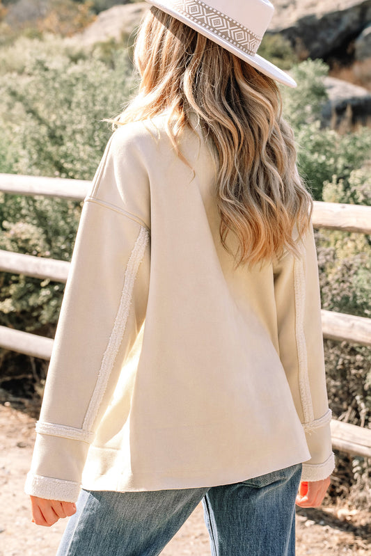 Parchment Suede Sherpa Lined Western Loose Jacket For Men Women Cozy Autumn Outerwear Dear-Lover Dropshipping