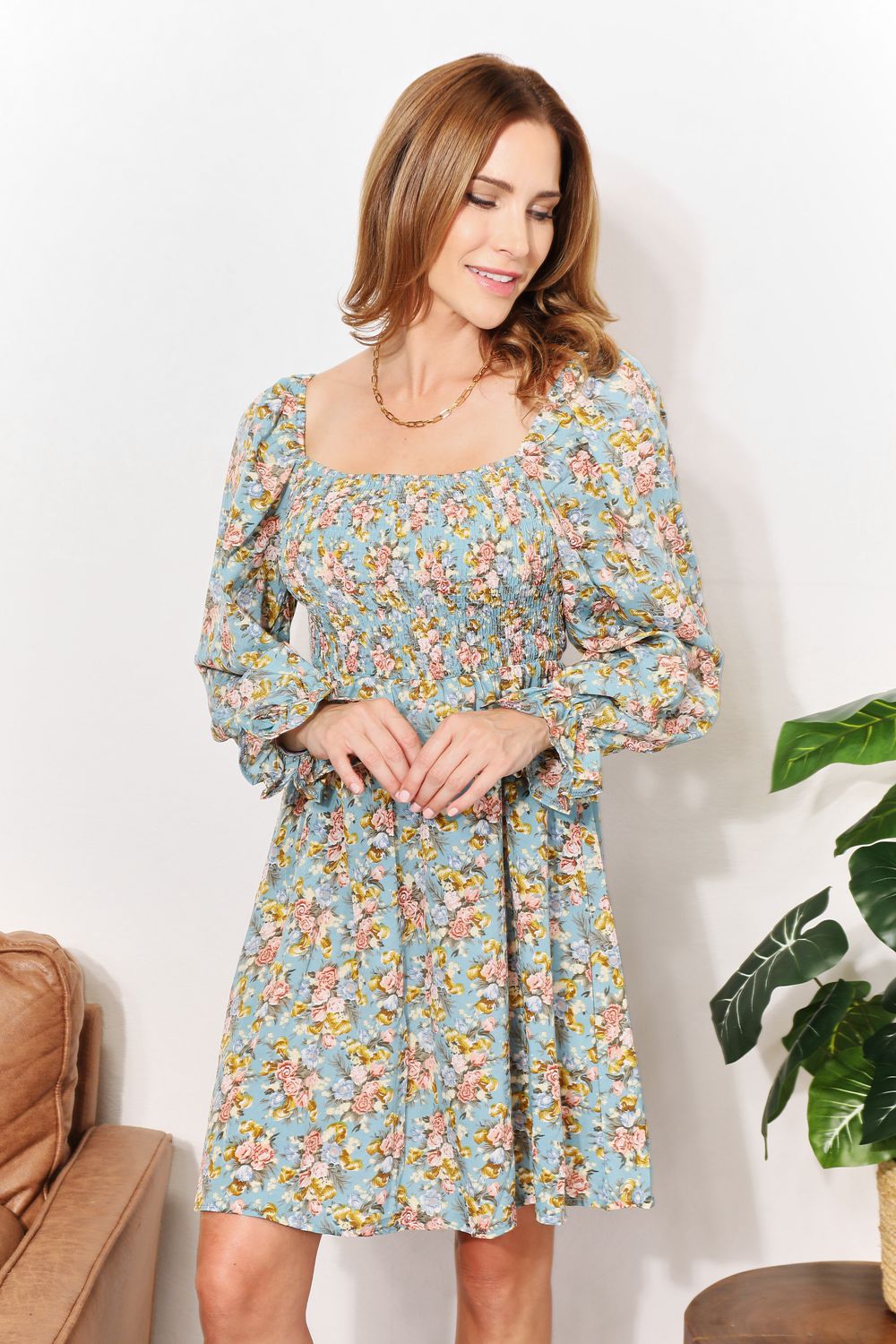 Double Take: Smocked Dress, Flounce Sleeves