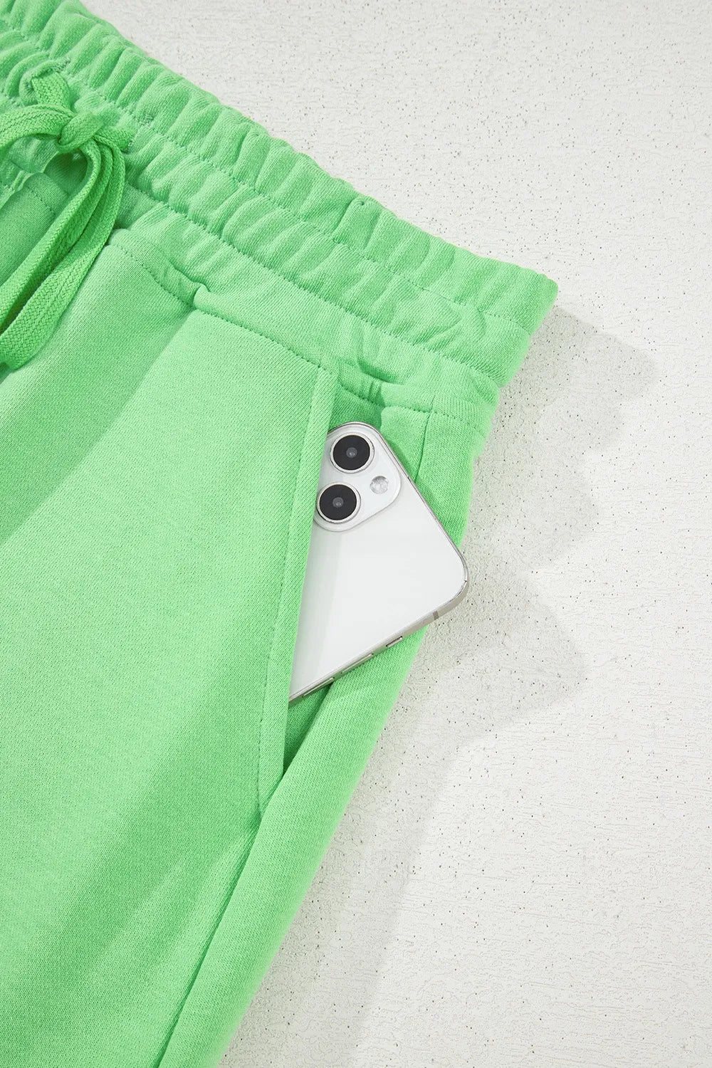 Drawstring Solid Mini Skort