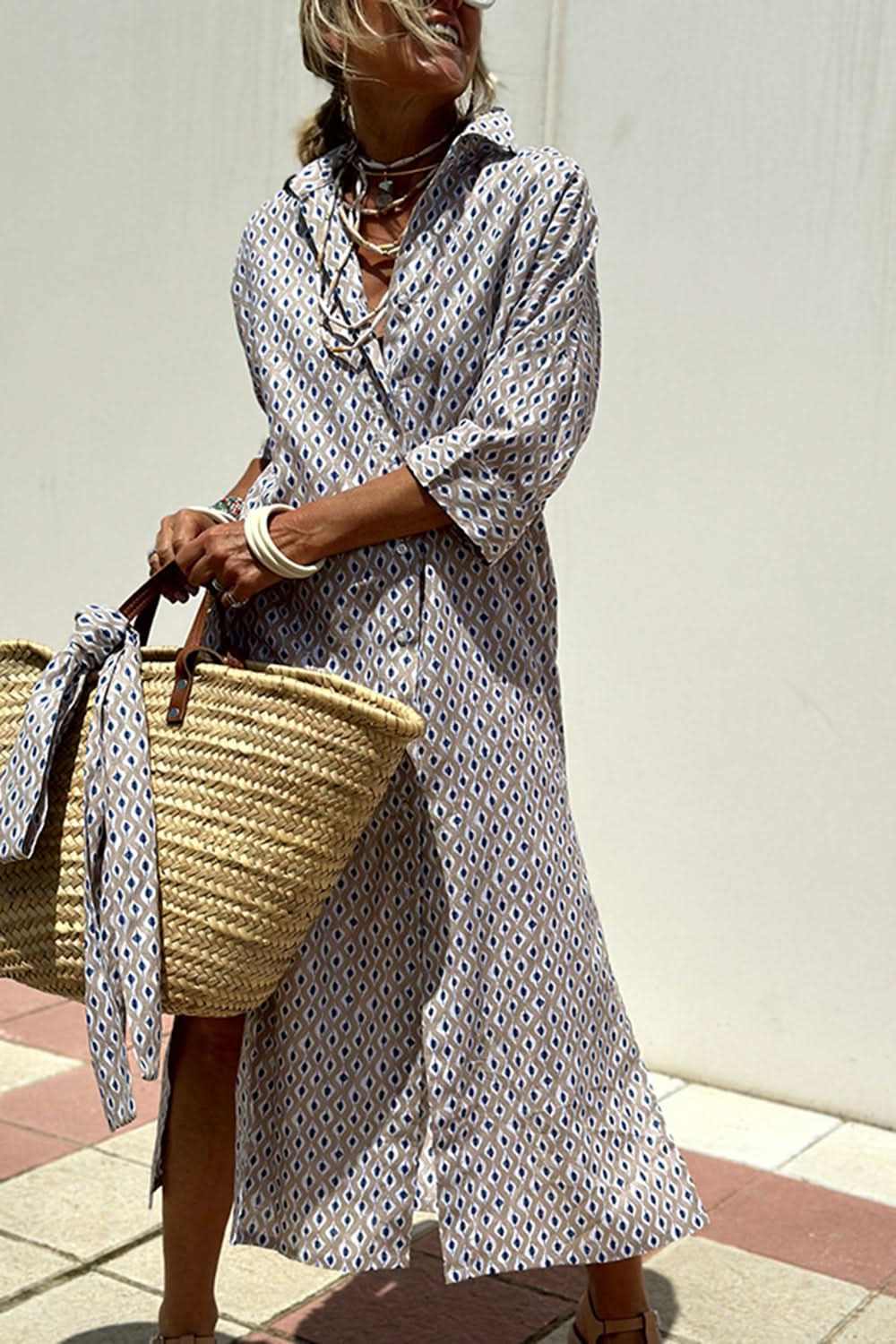 Chic button-up dress with sleeves - Love Salve