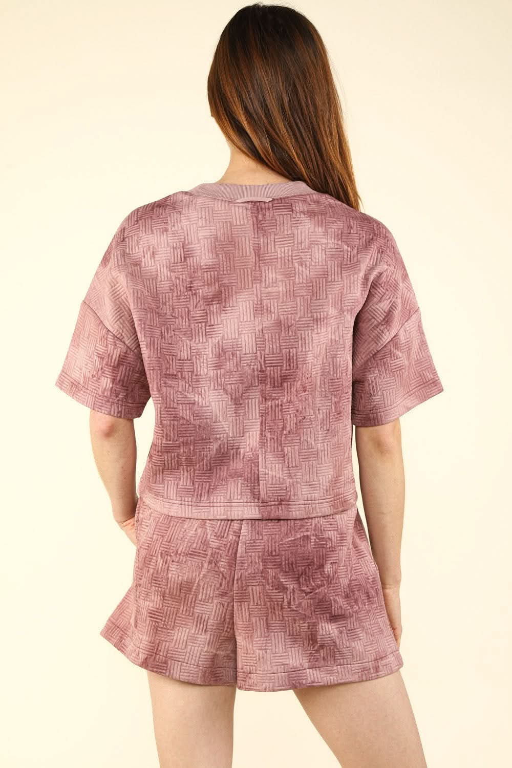Chic quilted crop top and shorts ensemble - Love Salve