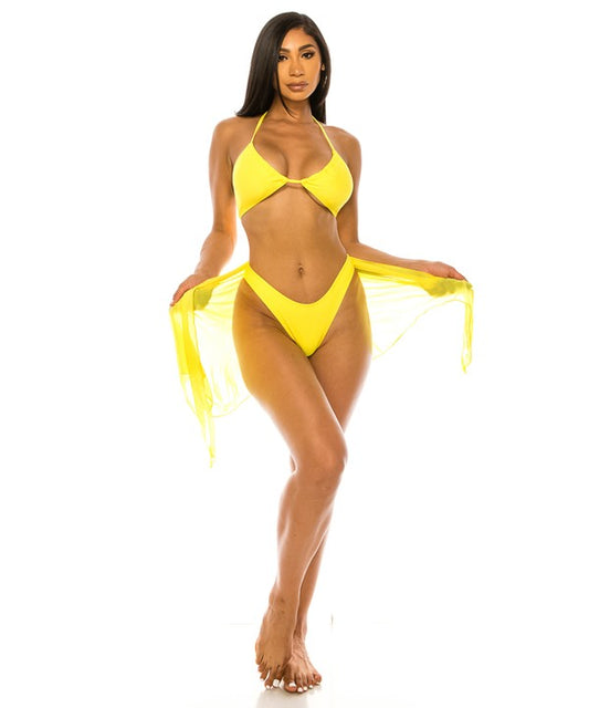 Beach Bombshell 3-Piece Bikini Set – Sizzle in Style! Coco’s Tee Boutique