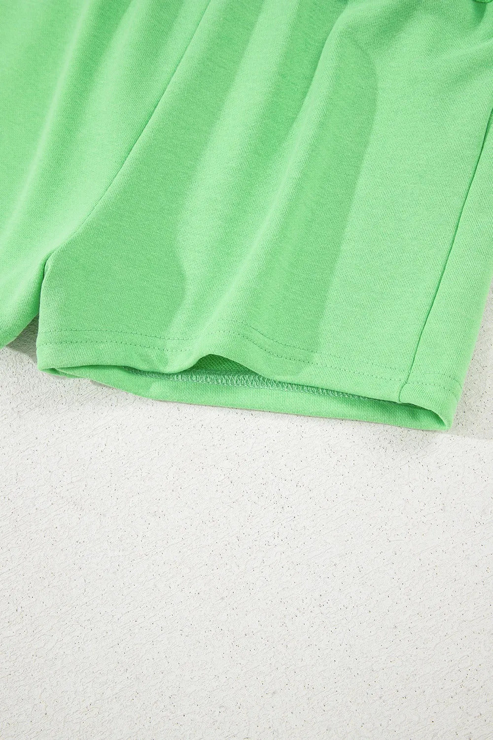 Drawstring Solid Mini Skort