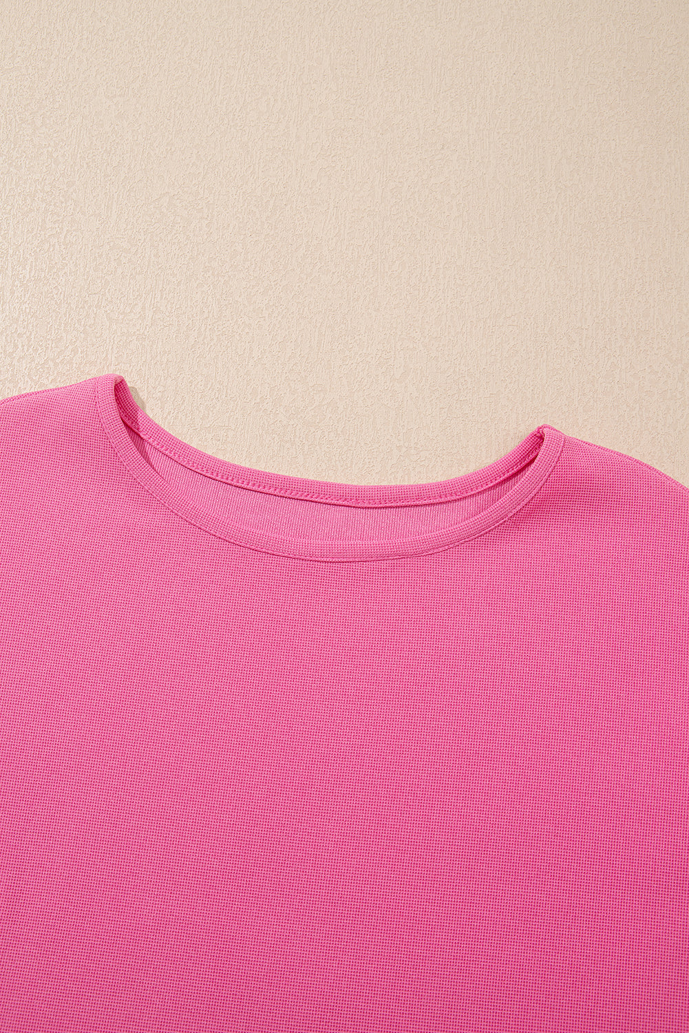 Bright Pink Textured Pearled Ruffle Sleeve Top Set