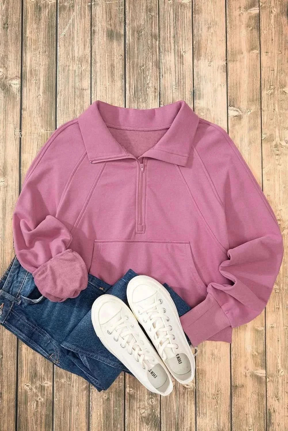 Half Zip Long Sleeve Sweatshirt - Love Salve