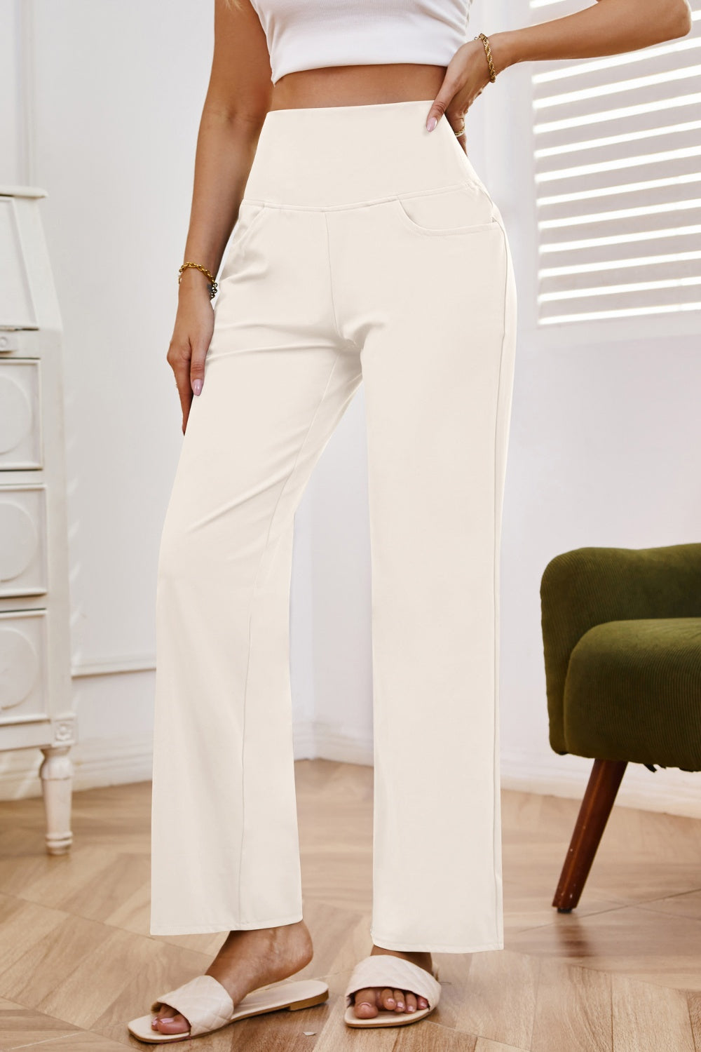 Sculpt & Flow High Waist Wide Leg Pants with Pockets