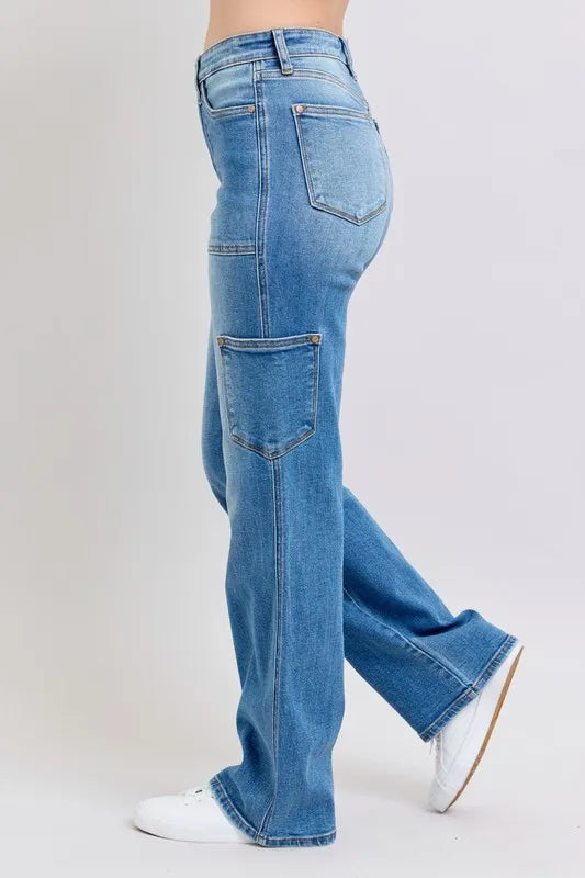 Judy Blue Plus Size High Waist 90s Straight Jeans - Love Salve