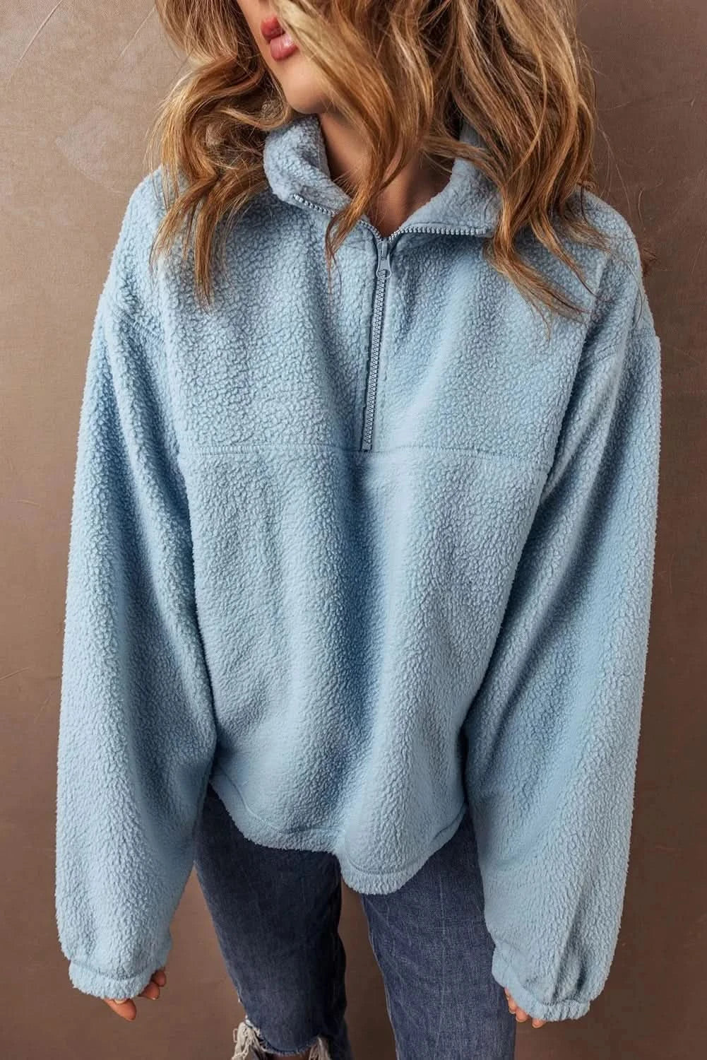 Half Zip Long Sleeve Sweatshirt - Love Salve