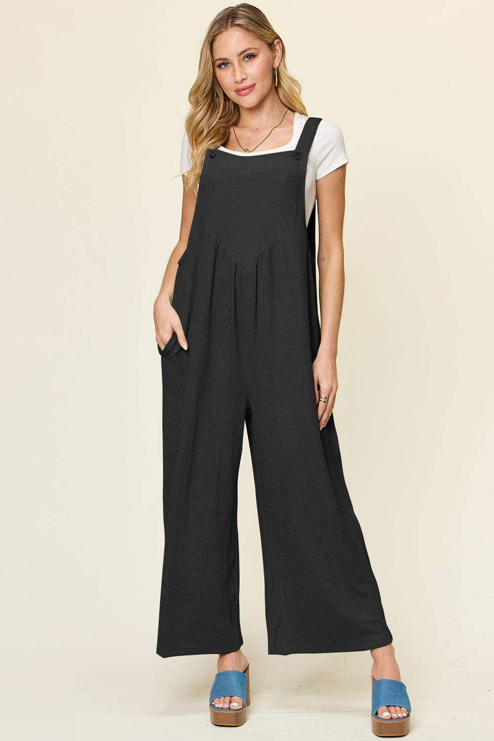 Double Take: Wide Leg Sleeveless Jumpsuit