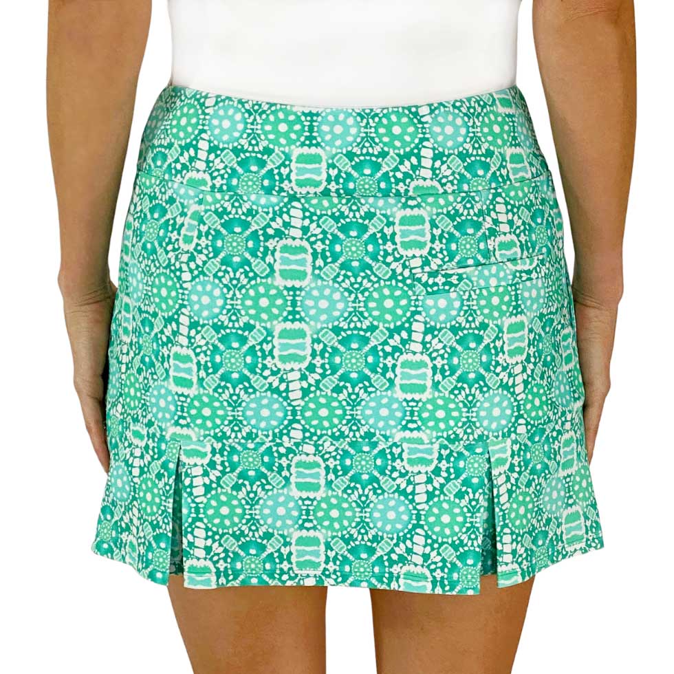 Scottsdale Pleated Skort Peace Love Pickleball Bright Aqua