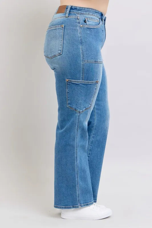 Judy Blue Plus Size High Waist 90s Straight Jeans - Love Salve
