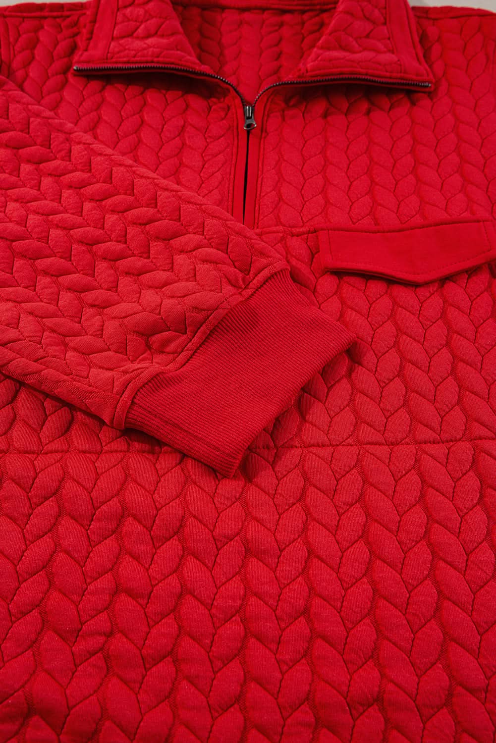 Tomato red plus size pullover - Love Salve